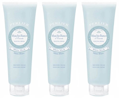 Perlier: "Muschio Bianco d'Oriente Shower Cream, White Musk Scent - 8.4 Fluid Ounces (250mL) Tubes (Pack of 3) [ Italian Import ]