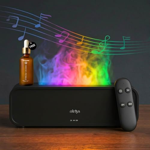 Image of Smart Aroma Diffuser with Free 15ml Oil Ultrasonic Essential Oil Diffuser with Music Reactive RGB LED Lights, Remote Control, Timer, Ultra Quiet Humidifier for Home Office Bedroom