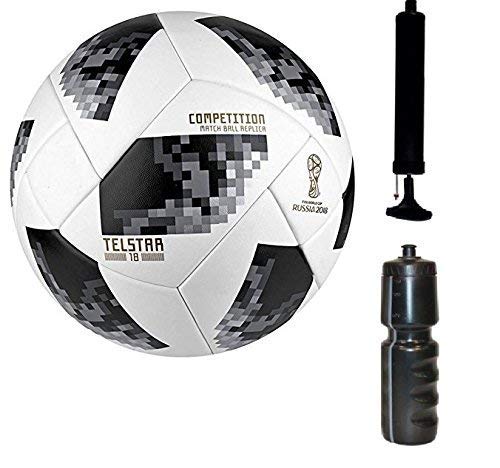 Tijarat Sports Cotton-Poly-Rib-Knit Match Black Russia 2018 Telistar Combo with Football, Pump and Sipper (Multicolour, Medium) (B07QQJXSFQ) Amazon Price History, Amazon Price Tracker