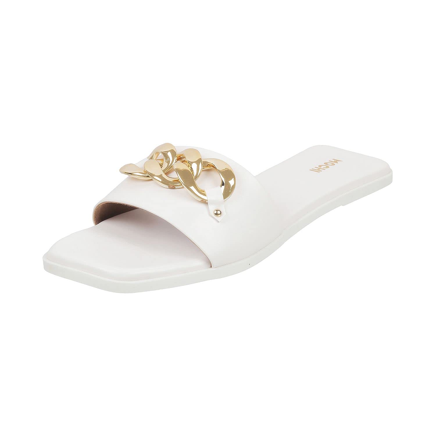 Mochi Women White Flat Fashion Slip-on UK/4 EU/37 (41-4157) (B0BQ315LNB) Amazon Price History, Amazon Price Tracker
