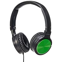 Amazon Basics Lightweight On-Ear Wired Headphones, Green