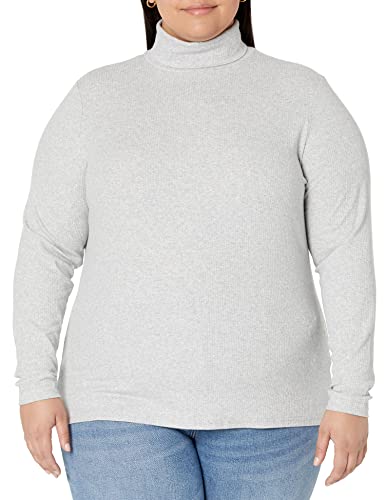Image of Amazon Essentials Women's Slim-Fit Stretchy Layering Long Sleeve Knit Rib Turtleneck Top (Available in Plus Size), Pack of 2