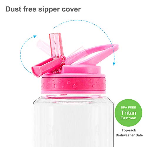 Home Tune 32Oz Motivational Water Bottle With Straw & Time Marker, Bpa Free Tritan & Dustproof Flip Straw & Leak Proof & Carry Handle & Pretty Design & Easy Clean (Savage & Average) #TOP2