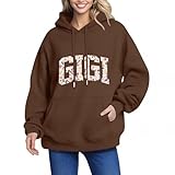 ROPAXZER Women'S Sweatshirts Fall Outfits for Women Womens Sweatshirts No Hood Womens Lightweight Hoodie Womens Sweatshirt Black Sweatshirt for Women Moleton Feminino Oversized Hoodies Brown 3Xl