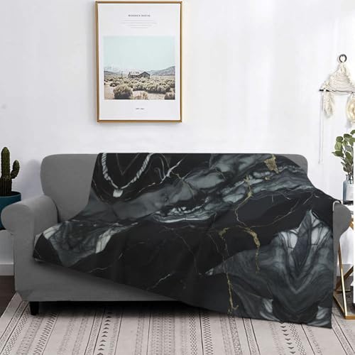 Couverture de lit légère marbre noir pour vos soirées canapé - 5