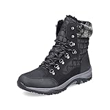 Rieker Damen Bequemschuhe M9644, Frauen Schnürhalbschuhe,lose Einlage,wasserdicht,riekerTEX,Komfortschuhe,schnürer,schwarz (00),42 EU / 8 UK