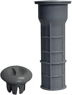 Umbrella Socket Complete Assembly - Pool Deck Anchor Kit for Umbrellas, Volleyball Poles & Tiki Torches (Gray)