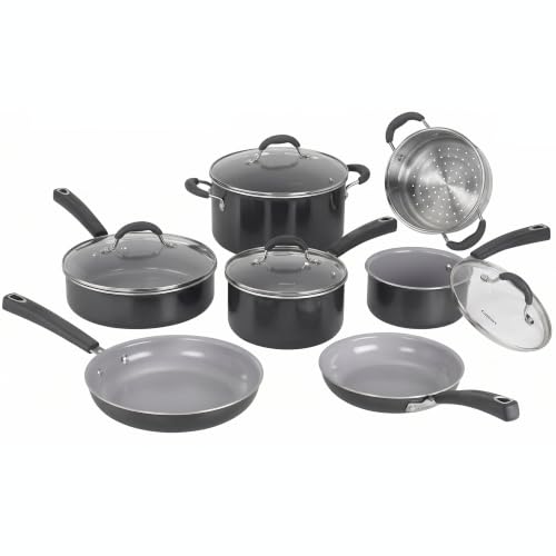 Cuisinart® Set di pentole antiaderenti Ceramica XT | Set da 11 pezzi di pentole e padelle | Rivestimento ceramico antiaderente rinforzato al titanio | Per tutti i piani cottura, inclusa l’induzione