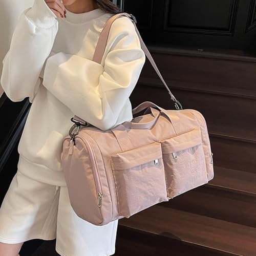 Folding Travel Bag, Duffle Bag Folding Design, 20-35L Packable Tote Luggage, Lightweight with Carry Handles, for Hospital, Sports, Hiking, Weekend, Airplane, and Camping, 25X45X21cm3