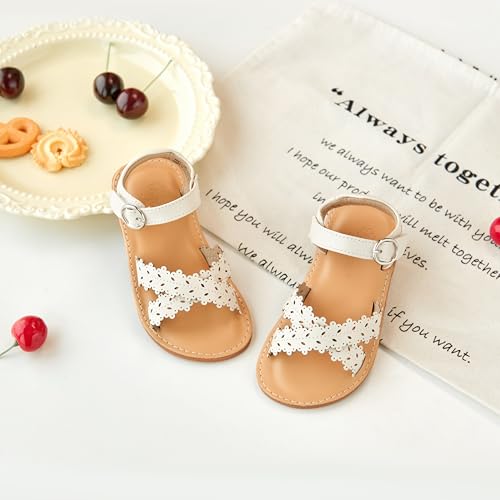Image of Flaryzone Girls Sandals Open Toe Summer Flats Dress Sandals Shoes Toddler /Little Kid