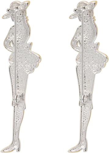 Image of Set of 2 Brooch Lapel Pins With Rhinestones
