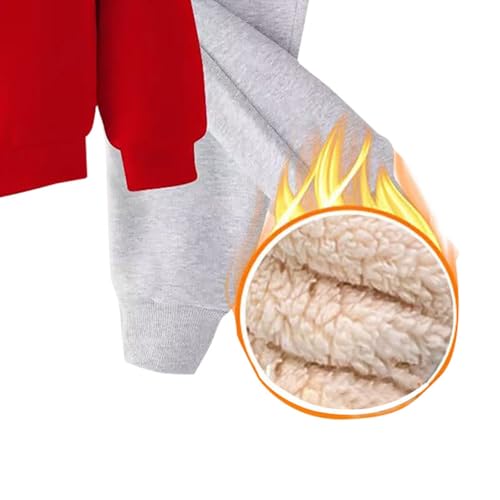 Boys Girls Fleece-Lined Jogging Set 2 Piece Zip up Thick Hoodies Sweatpants Outfits Kids Winter Padded Warm Clothes3