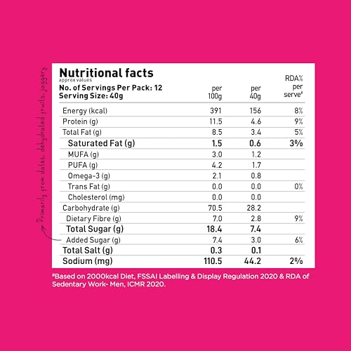 Image of Yogabar Muesli Fruit and Nuts - Wholegrain Breakfast Cereals with Oats and Dry Fruits, High in Omega 3, Gluten Free Granola with Chia and Flax Seeds (500g - Pack of 1)