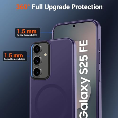 Image of SIZUKA Samsung S25 FE Magsafe Hard Back Case | Matte Design & 360 Protection | Military-Grade Samsung S25 FE Cover | Strong Magnet Back - Purple