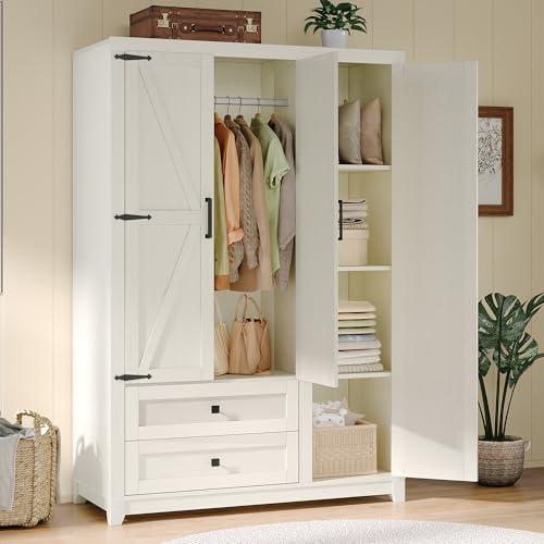 AMERLIFE Farmhouse 3 Door Wardrobe