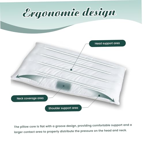Oreiller plat et doux pour dormir, blanc 40x60 cm de profil bas - 3