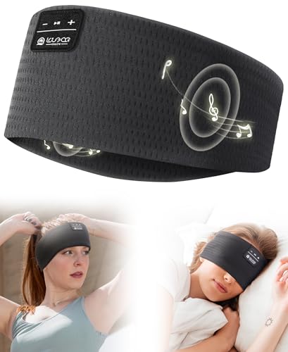 LOVE EYE Schlafkopfhörer Bluetooth, Schlaf Stirnband Kopfhörer Headband Schlafmaske, Sportskopfhörer Musik schlafen Stirnband für Sport Training, Joggen, Yoga, Reisen