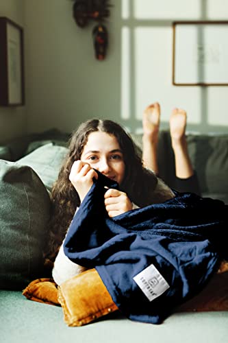 Softbear Navy Blue Throw Size Blanket Flannel Fleece Semi-Circular Pattern, Soft, Fluffy, Plush And Warm Blanket For Bed, Couch, Sofa, Camping #TOP5