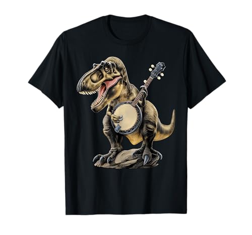 T-Rex Tyrannosaurus Rex Dinosaurier spielt Banjo Bluegrass T-Shirt
