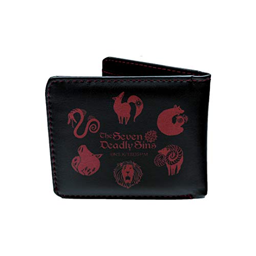 Abystyle The Seven Deadly Sins Vinyl Bi-Fold Multipurpose Wallet & Metal Keychain Gift Set Money Credit Card Holder Anime Manga Accessories Gift #TOP3
