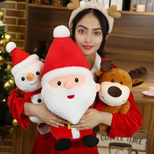 Image of Snowman Soft Toy 28cm - Soft Plush Stuffed Toy for Kids & Girlfriend, Soft Toy for Kids - Birthday Gift for Girls, Plush Toy Big Cuddly Hugging Bear, Gifts for Christmas Day