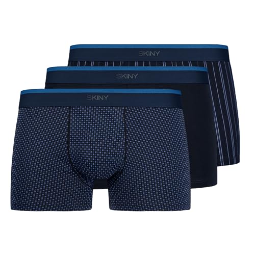Skiny 3er Pack Herren Trunks Shorts Boxer Unterhosen Cotton Multipack, Farbe:Mehrfarbig, Größe:M, Artikel:-S798 Blue Multi Selection