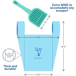 Cat litter waste poop bags  x large compostable plastic free thick leak proof petdog poo bags with easy tie handles10 5 x 18 5 inch white ecoleo   cucciolini doodles