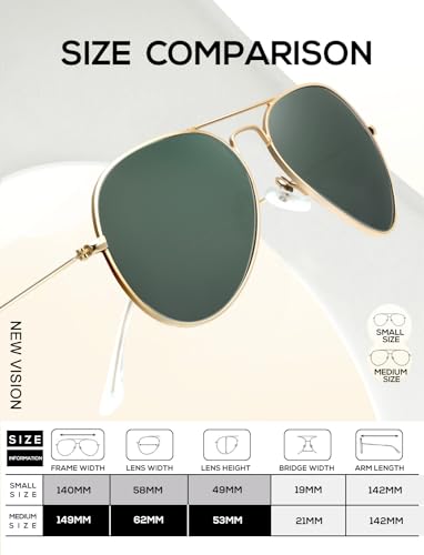 Image of KALIYADI Classic Aviator Sunglasses for Men Women Driving Sun glasses Polarized Lens UV Blocking