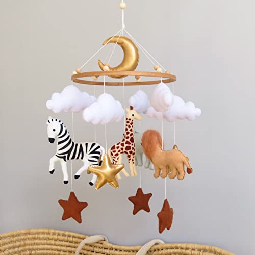 Safari Mobile For Crib Animal Jungle Mobile Baby Safari Nursery Room Decor Africa Safari Theme (Elephant, Lion, Zebra, Giraffe) Handmade #TOP6