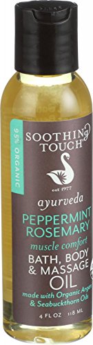 2 Packs of Soothing Touch Bath Body And Massage Oil - Organic - Ayurveda - Peppermint Rosemary - Muscle Comfort - 4 Oz