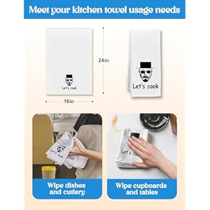 Let’s Cook - Funny Kitchen Towels Kitchen Tea Towels Flour Sack Dish Towels, Hostess Kitchen Towel for Men Father Chef Friends New Home Housewarming Christmas Father’s Day Birthday Gifts Lets Cook Funny Kitchen Towels Kitchen Tea Towels Flour Sack Dish Towels Hostess Kitchen Towel for Men Father Chef Friends New Home Housewarming Christmas Fathers Day Birthday Gifts