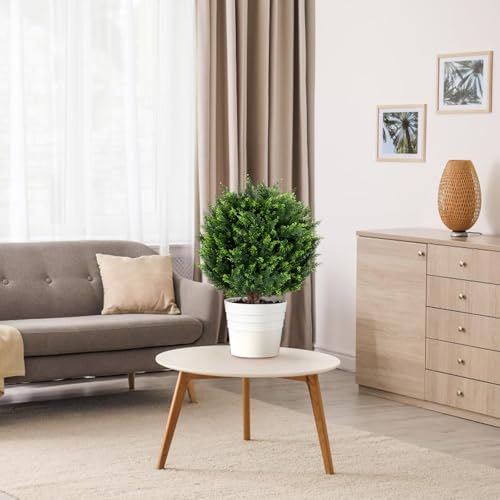 Arbusto artificial de cedro de 22" en pack de 2 topiarios decorativos 6