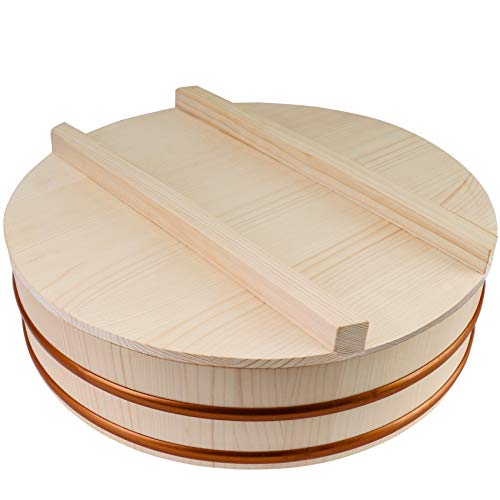 Hangiri Kichgather Holz-Sushi-Reisschale mit Deckel 30 cm