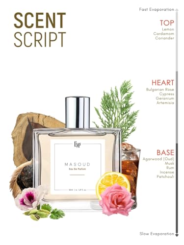 Image of EM5 Masoud Unisex Perfume | Eau De Parfum Spray for Men & Women | Rose Oud Warm Spicy Fragrance | Luxury Gift for Him /Her
