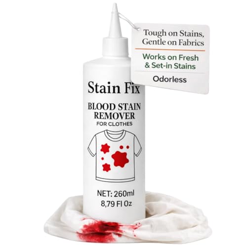 Stain Fix Blood Stain Remover for Clothes (8.79oz) - Removes Blood & Period Stains from Clothes Mattress & Sheets - Enzyme Formula for Fresh & Dried Stains