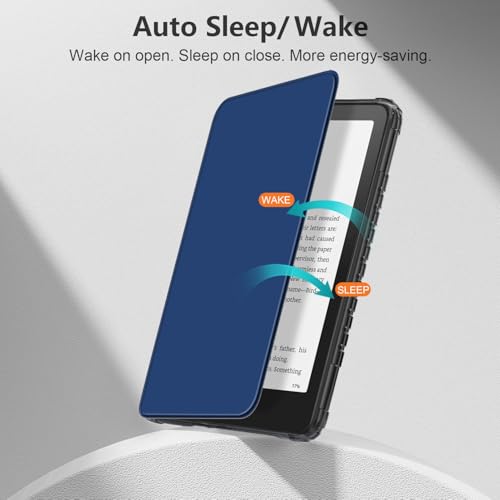 Image of YKindle Paperwhite Case 12th Generation 2024 - Slim Lightweight 7 Inch Book Cover with Auto Sleep /Wake | Protective Folio for Kindle Paperwhite 12th Gen,Dark Blue