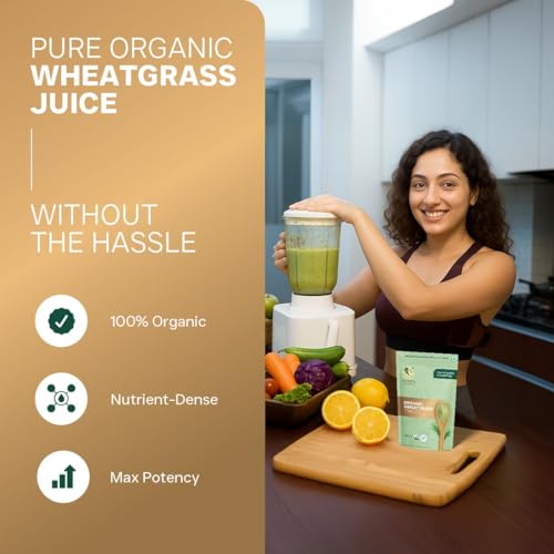 Image of Asmita Organic Farms Organic Wheat Grass Powder 100g | USDA Certified Organic | Natural Energy Booster | Supports Immunity, Detox & Digestion | Superfood Powder for Smoothies & Juices