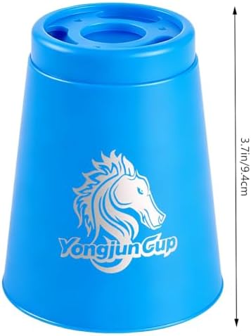 Tkocisa 12 Pcs Sports Stacking Cups Set, Stacking Cup Game Quick Stacking Cups Speed Training Game Family Party Game Supplies(Blue) - 2