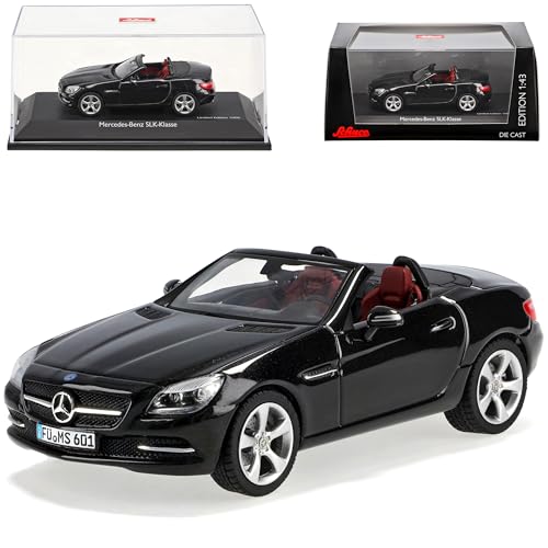 Preisvergleich Produktbild Schuco Mercedes-Benz SLK Cabrio Schwarz R172 Ab 2011 1 / 43 Modell Auto mit individiuellem Wunschkennzeichen