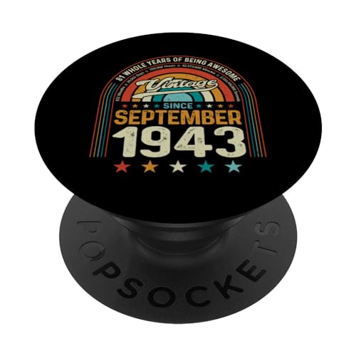 Retro 81 cumpleaños 81 años de ser impresionante septiembre 1943 PopSockets PopGrip Intercambiable