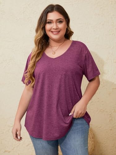 Image of BELAROI Women Plus Size Tops V-Neck Tunics Shirts