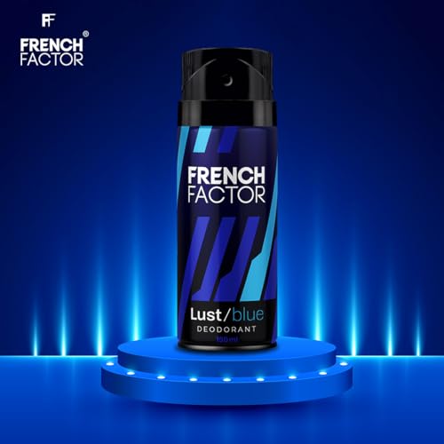 Image of French Factor Deodorant For Man Long Lasting Fragrance Deodorant Combo Lust Red And Lust Blue (Pack of 2,150 Ml Each)