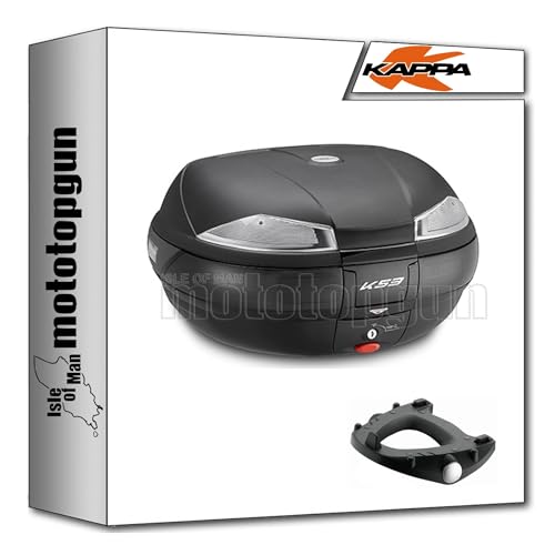 Top case Kappa K53N pour ranger deux casques sur moto Kawasaki Z650 avec support KM5