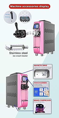 Kommerzielle Mini Slim Softeismaschine, Desktop-Eismaschine Mit LED-Touchscreen Für Frozen Yogurt, Gelato Store, Bars… – Bild 5