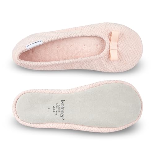 Image of isotoner Women's Diamond Microterry Ballerina Slippers