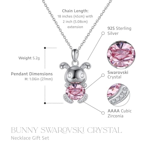 Image of 925 Sterling Silver Cubic Zirconia Animal Crystal Chain Pendant Necklace | Lovely Gift for Women and Girls, Gift for Her
