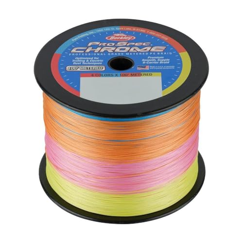 Berkley ProSpec Chrome 4 x 100' Metered Braided Fishing Line, 40lb, 3500 yd, 4-Color Metered, 1 Ct
