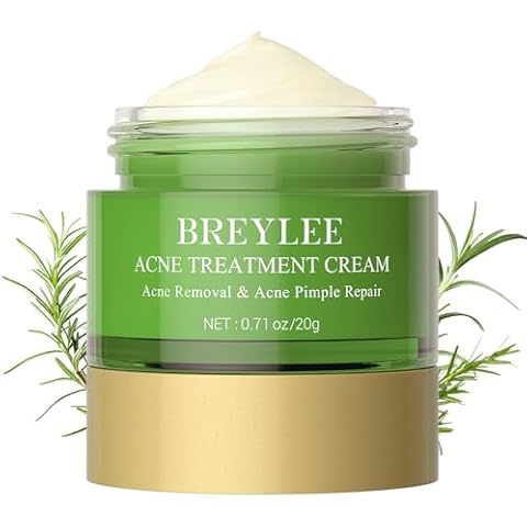 BREYLEE Acne Treatment Cream, Tea Tree Oil Acne Cream for Clearing Severe Acne, Breakout, Remove Pimple and Repair Skin (20ml,0.7oz) Cover
