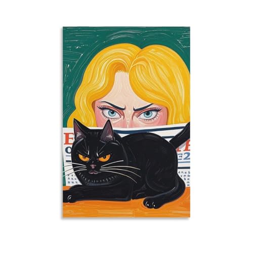 Toile murale à suspendre femme effrayante sans cadre 90cm