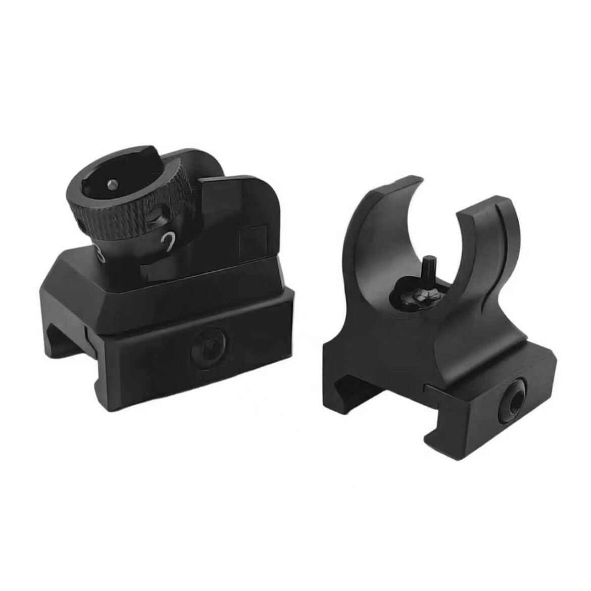 Viseur De Secours Rabattable À Profil Bas en Fer Métallique – Ensemble Avant Et Arrière avec Dioptrie Réglable, for Rail Picatinny 20 Mm
